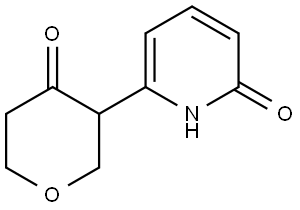 3-(6-hydroxypyridin-2-yl)tetrahydro-4H-pyran-4-one Struktur