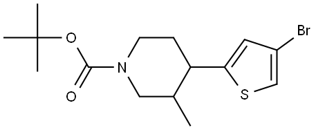 tert-butyl 4-(4-bromothiophen-2-yl)-3-methylpiperidine-1-carboxylate Struktur