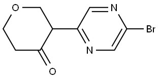 3-(5-bromopyrazin-2-yl)tetrahydro-4H-pyran-4-one Struktur