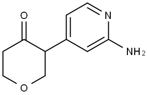 3-(2-aminopyridin-4-yl)tetrahydro-4H-pyran-4-one Struktur