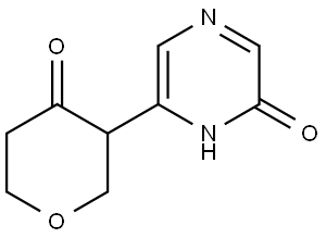 3-(6-hydroxypyrazin-2-yl)tetrahydro-4H-pyran-4-one Struktur