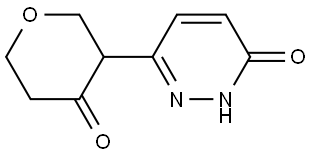 3-(6-hydroxypyridazin-3-yl)tetrahydro-4H-pyran-4-one Struktur