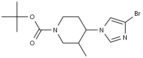 tert-butyl 4-(4-bromo-1H-imidazol-1-yl)-3-methylpiperidine-1-carboxylate Struktur