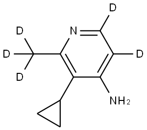 3-cyclopropyl-2-(methyl-d3)pyridin-5,6-d2-4-amine Struktur