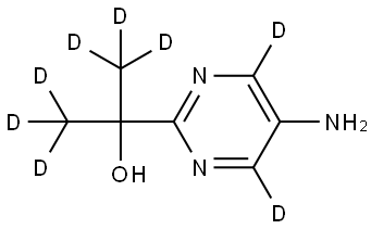 2-(5-aminopyrimidin-2-yl-4,6-d2)propan-1,1,1,3,3,3-d6-2-ol Struktur