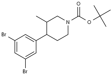 tert-butyl 4-(3,5-dibromophenyl)-3-methylpiperidine-1-carboxylate Struktur