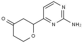 2-(2-aminopyrimidin-4-yl)tetrahydro-4H-pyran-4-one Struktur