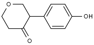 3-(4-hydroxyphenyl)tetrahydro-4H-pyran-4-one Struktur