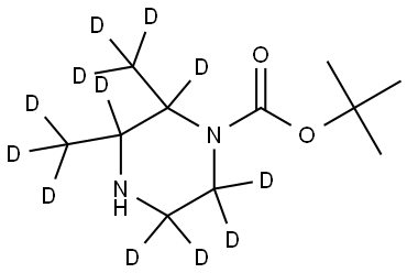 tert-butyl 2,3-bis(methyl-d3)piperazine-1-carboxylate-2,3,5,5,6,6-d6 Struktur