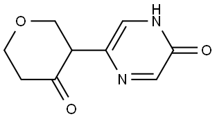 3-(5-hydroxypyrazin-2-yl)tetrahydro-4H-pyran-4-one Struktur