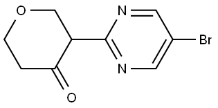 3-(5-bromopyrimidin-2-yl)tetrahydro-4H-pyran-4-one Struktur