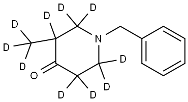 1-benzyl-3-(methyl-d3)piperidin-4-one-2,2,3,5,5,6,6-d7 Struktur