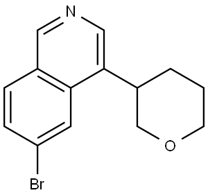 6-bromo-4-(tetrahydro-2H-pyran-3-yl)isoquinoline Struktur