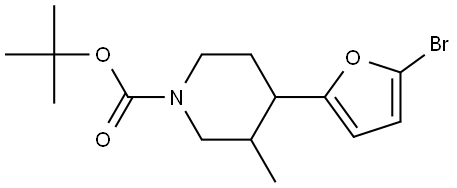 tert-butyl 4-(5-bromofuran-2-yl)-3-methylpiperidine-1-carboxylate Struktur