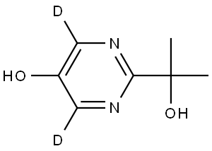 2-(2-hydroxypropan-2-yl)pyrimidin-4,6-d2-5-ol Struktur