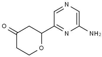 2-(6-aminopyrazin-2-yl)tetrahydro-4H-pyran-4-one Struktur