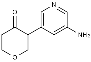 3-(5-aminopyridin-3-yl)tetrahydro-4H-pyran-4-one Struktur