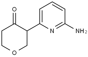 3-(6-aminopyridin-2-yl)tetrahydro-4H-pyran-4-one Struktur