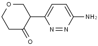 3-(6-aminopyridazin-3-yl)tetrahydro-4H-pyran-4-one Struktur