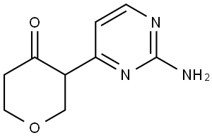 3-(2-aminopyrimidin-4-yl)tetrahydro-4H-pyran-4-one Struktur