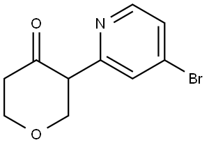 3-(4-bromopyridin-2-yl)tetrahydro-4H-pyran-4-one Struktur