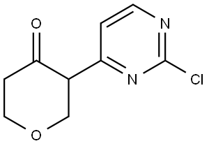 3-(2-chloropyrimidin-4-yl)tetrahydro-4H-pyran-4-one Struktur