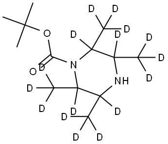 tert-butyl 2,3,5,6-tetrakis(methyl-d3)piperazine-1-carboxylate-2,3,5,6-d4 Struktur