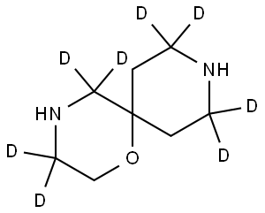 1-oxa-4,9-diazaspiro[5.5]undecane-3,3,5,5,8,8,10,10-d8 Struktur