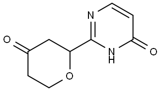 2-(4-hydroxypyrimidin-2-yl)tetrahydro-4H-pyran-4-one Struktur