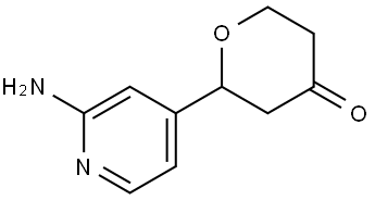 2-(2-aminopyridin-4-yl)tetrahydro-4H-pyran-4-one Struktur