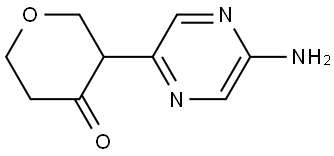 3-(5-aminopyrazin-2-yl)tetrahydro-4H-pyran-4-one Struktur