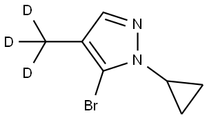 5-bromo-1-cyclopropyl-4-(methyl-d3)-1H-pyrazole Struktur