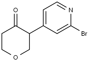 3-(2-bromopyridin-4-yl)tetrahydro-4H-pyran-4-one Struktur