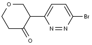 3-(6-bromopyridazin-3-yl)tetrahydro-4H-pyran-4-one Struktur