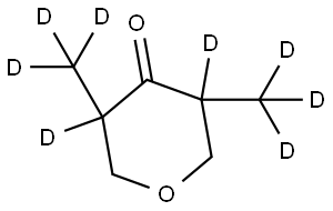 3,5-bis(methyl-d3)tetrahydro-4H-pyran-4-one-3,5-d2 Struktur