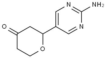 2-(2-aminopyrimidin-5-yl)tetrahydro-4H-pyran-4-one Struktur