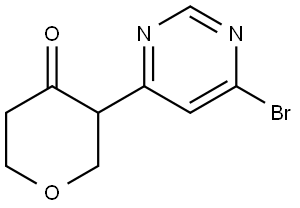 3-(6-bromopyrimidin-4-yl)tetrahydro-4H-pyran-4-one Struktur