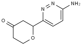 2-(6-aminopyridazin-3-yl)tetrahydro-4H-pyran-4-one Struktur