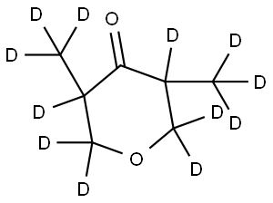 3,5-bis(methyl-d3)tetrahydro-4H-pyran-4-one-2,2,3,5,6,6-d6 Struktur