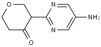 3-(5-aminopyrimidin-2-yl)tetrahydro-4H-pyran-4-one Struktur