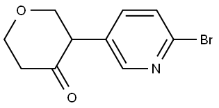 3-(6-bromopyridin-3-yl)tetrahydro-4H-pyran-4-one Struktur