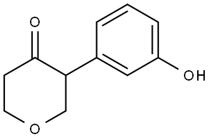 3-(3-hydroxyphenyl)tetrahydro-4H-pyran-4-one Struktur