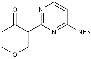 3-(4-aminopyrimidin-2-yl)tetrahydro-4H-pyran-4-one Struktur