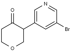 3-(5-bromopyridin-3-yl)tetrahydro-4H-pyran-4-one Struktur