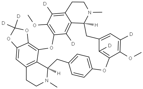 (15R,31S)-36,54-dimethoxy-16,32-dimethyl-15,16,17,18,31,32,33,34-octahydro-2,6-dioxa-1(4,5)-[1,3]dioxolo[4,5-g]isoquinolina-3(7,1)-isoquinolina-5(1,3),7(1,4)-dibenzenacyclooctaphane-12,12,35,38,52,55- Struktur