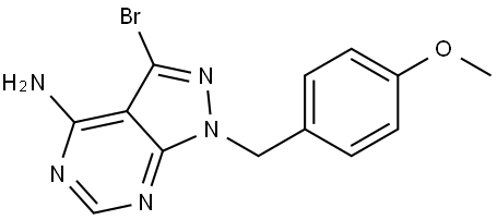 1H-Pyrazolo[3,4-d]pyrimidin-4-amine, 3-bromo-1-[(4-methoxyphenyl)methyl]- Struktur