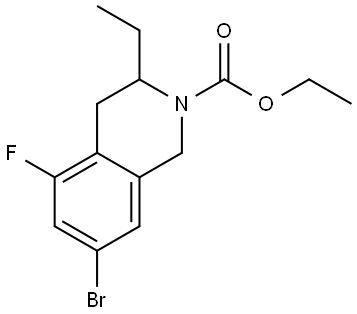 2(1H)-Isoquinolinecarboxylic acid, 7-bromo-3-ethyl-5-fluoro-3,4-dihydro-, ethyl ester Struktur