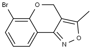 6-bromo-3-methyl-4H-chromeno[4,3-c]isoxazole Struktur