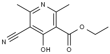 3-Pyridinecarboxylic acid, 5-cyano-4-hydroxy-2,6-dimethyl-, ethyl ester Struktur