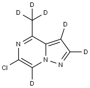 6-chloro-4-(methyl-d3)pyrazolo[1,5-a]pyrazine-2,3,7-d3 Struktur